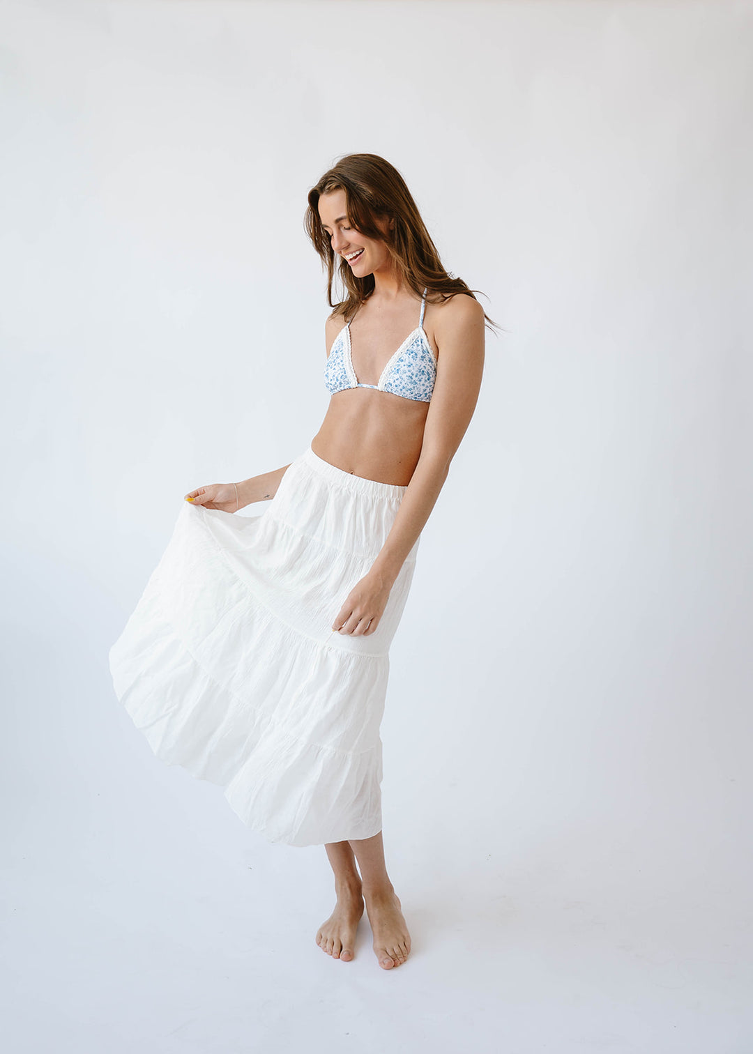 White Embroidery Sunset Surf Skirt