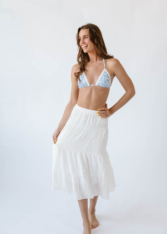 White Embroidery Sunset Surf Skirt
